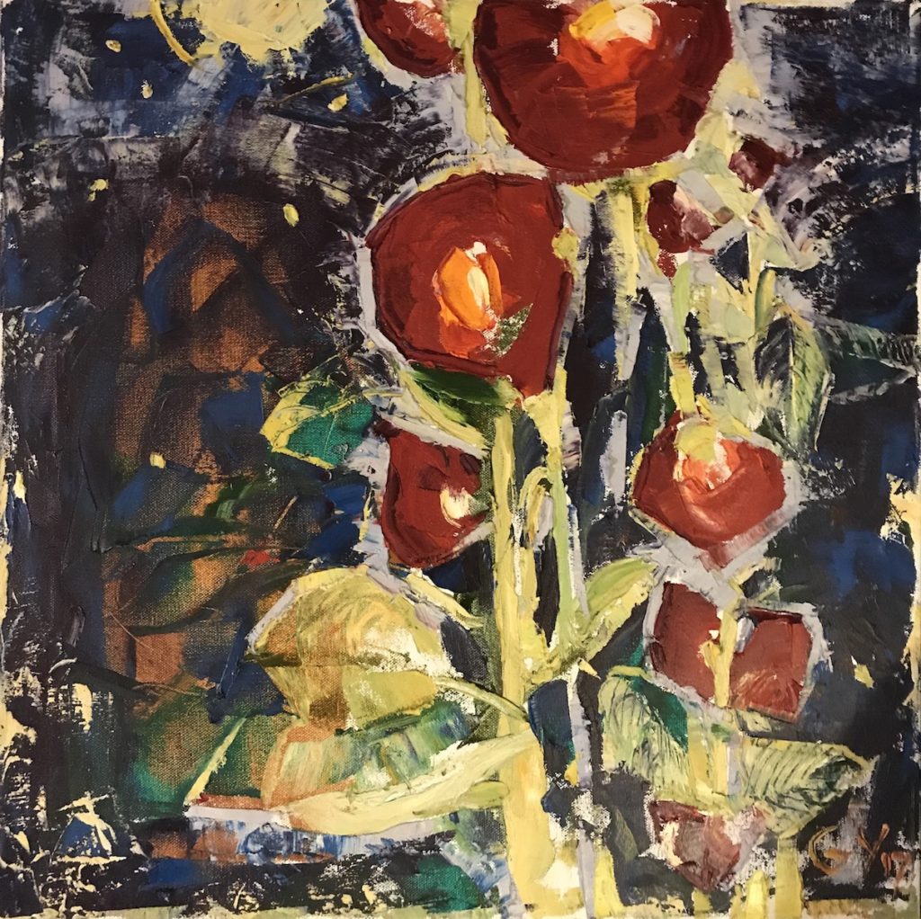 Gala Yershevich: Hollyhocks 1