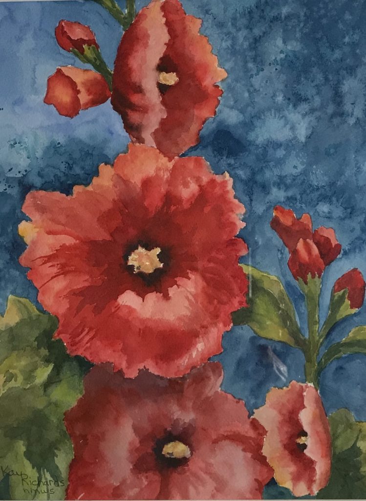 Kay Richards: Red Hollyhocks