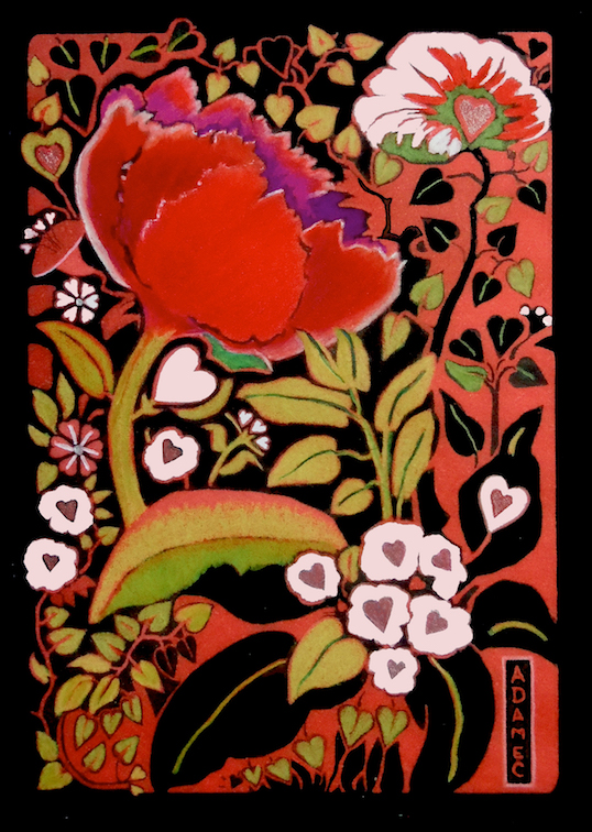 Carol L. Adamec: Hearts & Flowers #4