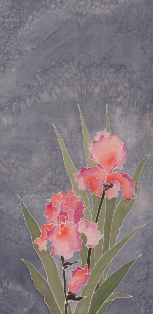 Dorothy Bunny Bowen: Iris 1 - Silk Painting