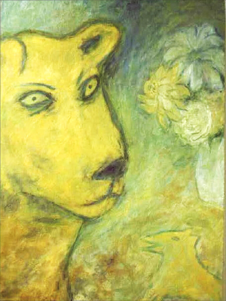 Lesley Long: Cat With Flowers
