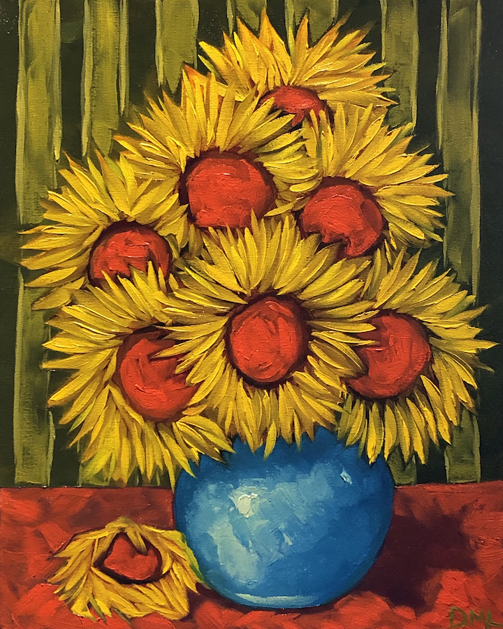 Dawn Lomako: Sunflowers and Stripes