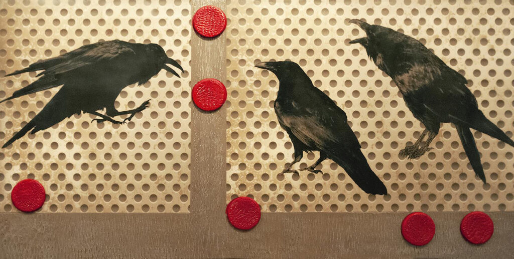 Andrea Sharon: Ravens and Red Dots I