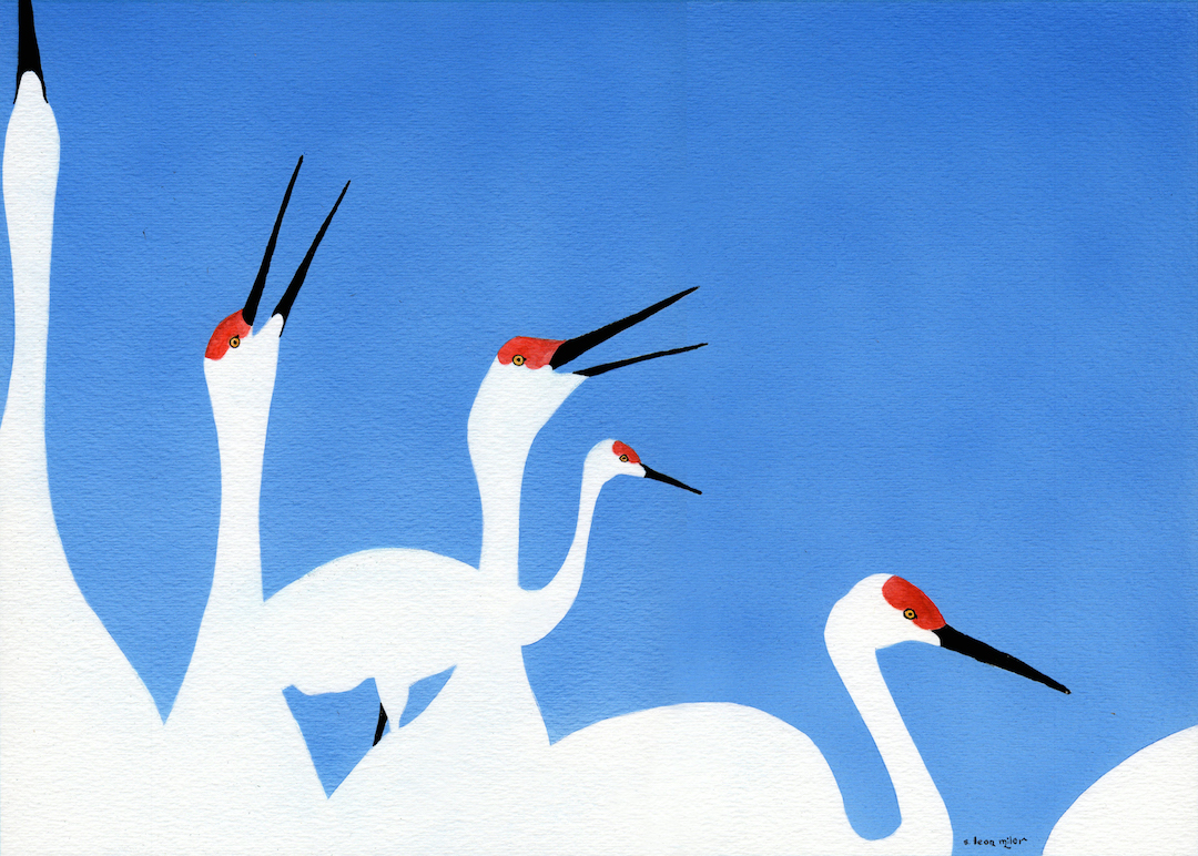 A. Leon Miler: Blue Sky Cranes 4