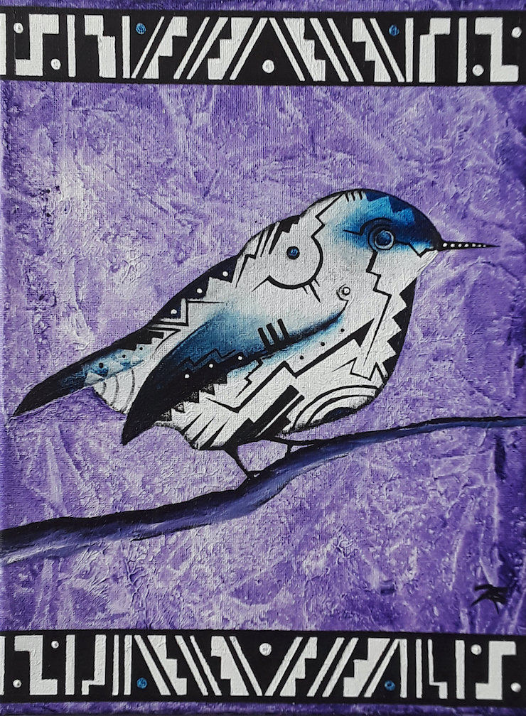 Brandon Allebach: Winter Bird in Purple
