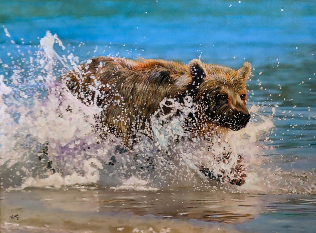 Penny Winn: Bear Running in Water