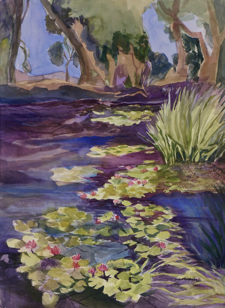 Sandra Humphries: Pond with Cottonwoods