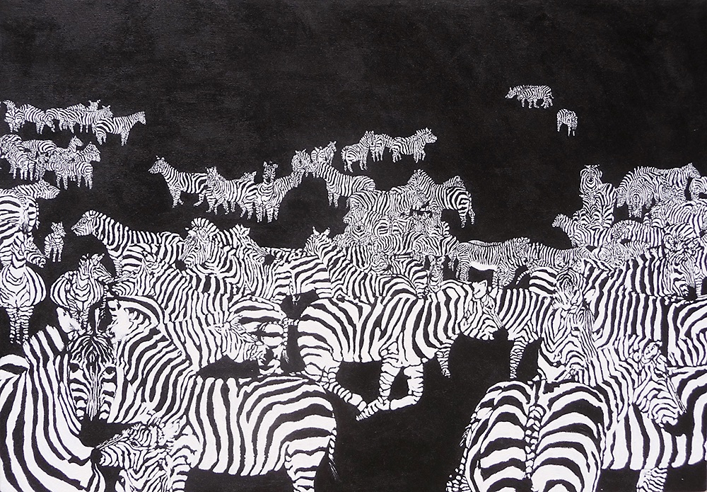 Sandra Kimzey Wimbish: Black Zebras #1