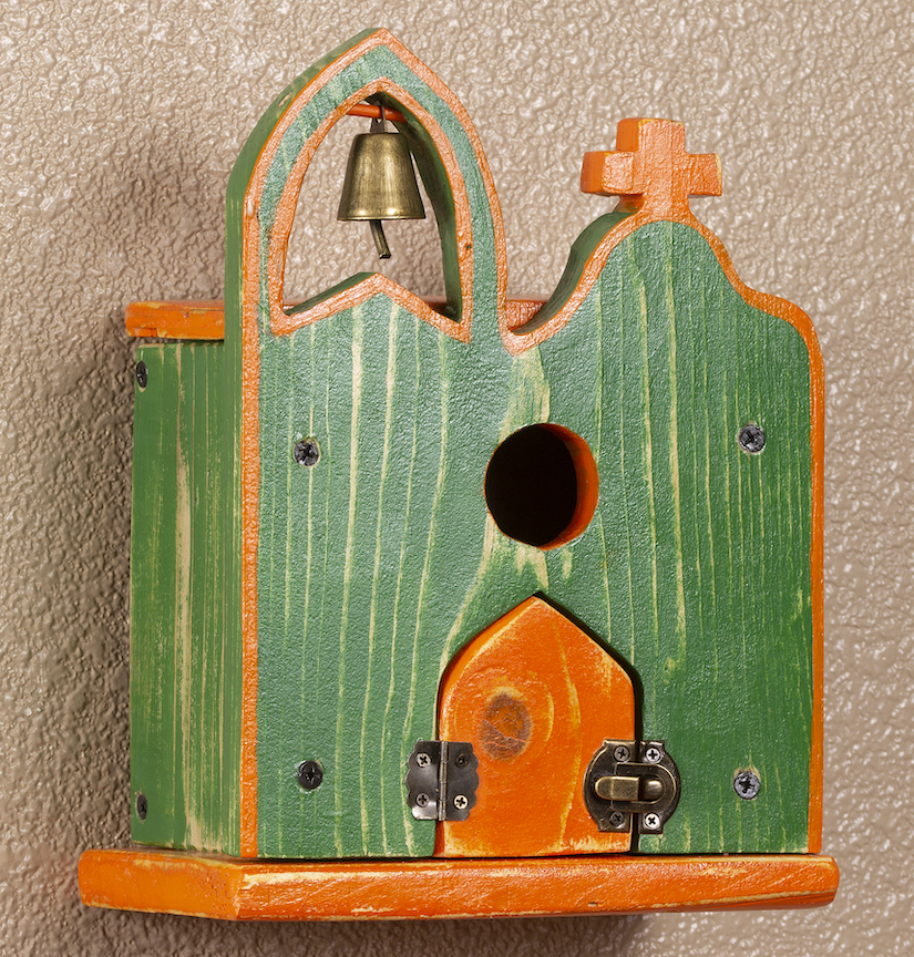 Alex Kreslin: Mission Church Birdhouse (Orange door)