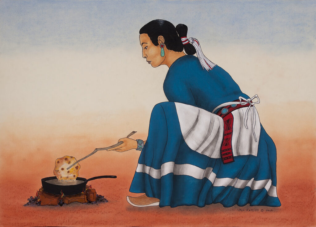 New Mexico Cancer Center, Gallery With A Cause, Cooking Navajo Fry Bread