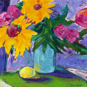 Sunflowers and Lemon Still Life
