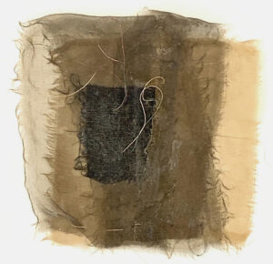 Threads of Delight, Fabric Collage, 7 x 7, 2024, $50
